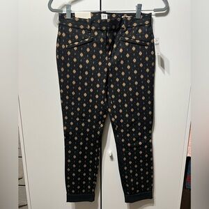 Gap skinny ankle pant black and gold NWT